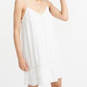 Abercrombie Lace Pieced Swing Dress, White